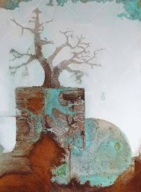 Baum silber 50 x 70 cm / 2019-R021